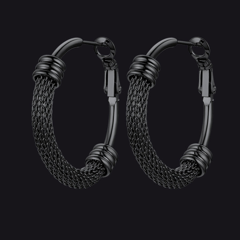 Minimalist Chunky Hoop Earrings for With Lobster Clasp