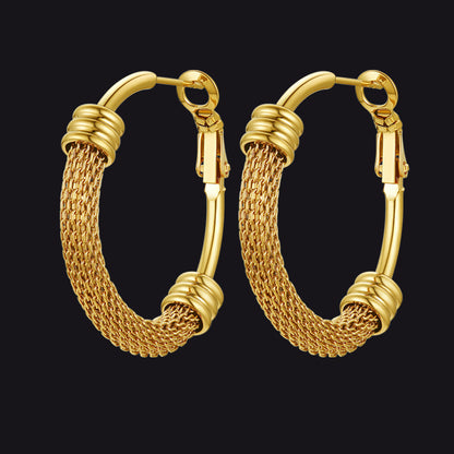 Minimalist Chunky Hoop Earrings for With Lobster Clasp