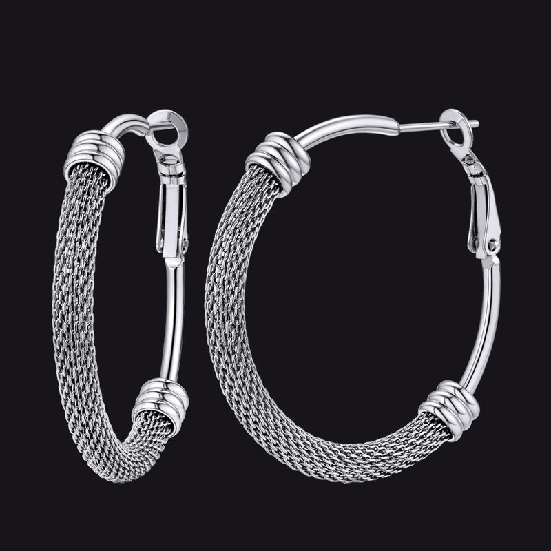 Minimalist Chunky Hoop Earrings for With Lobster Clasp