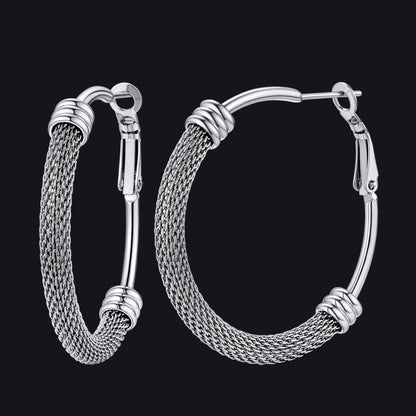 Minimalist Chunky Hoop Earrings for With Lobster Clasp