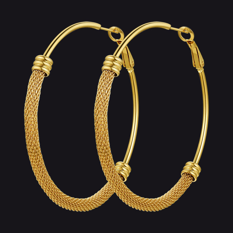 Minimalist Chunky Hoop Earrings for With Lobster Clasp