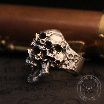 Multifaceted Skull Sterling Silver Ring