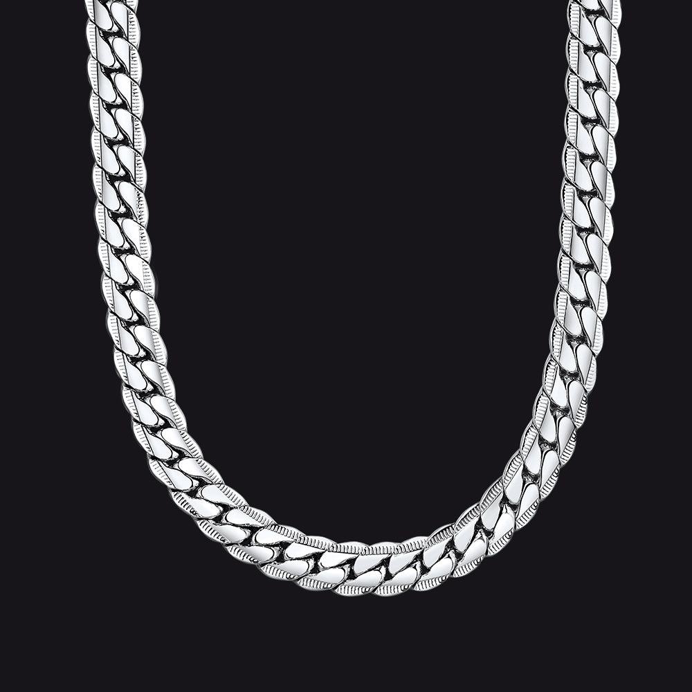 9mm Width Curb Chain Necklace for