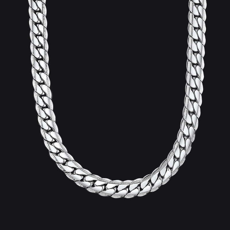 9mm Width Curb Chain Necklace for