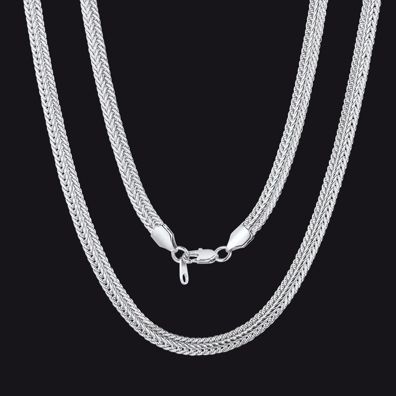 6mm Foxtail Chain Link Necklace for