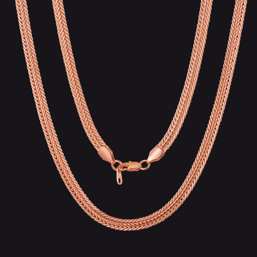 6mm Foxtail Chain Link Necklace for