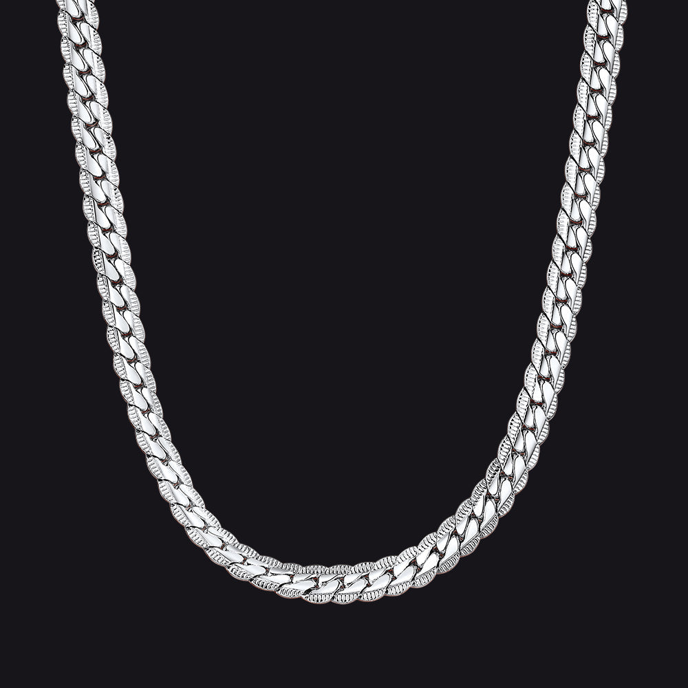 6mm Curb Chain Necklace in Stainless Steel for