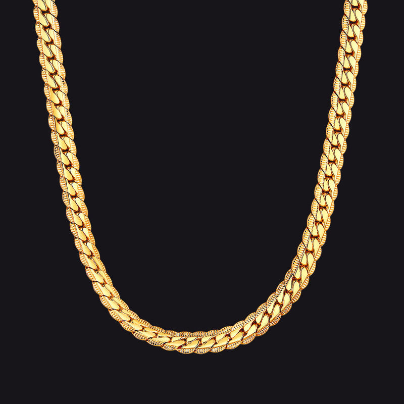 6mm Curb Chain Necklace in Stainless Steel for