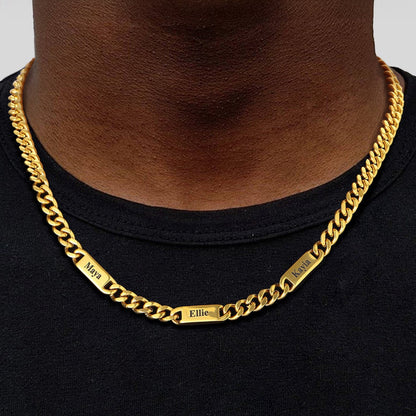 Customized Engraved Cuban Chain Name Link Necklace for