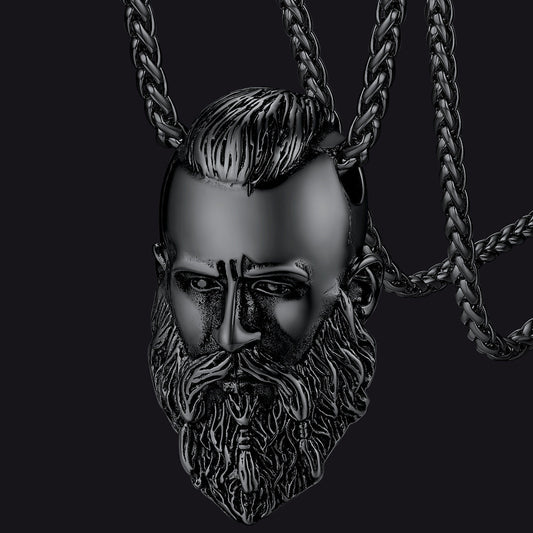 Flash Nordic Viking Head Necklace Amulet Jewelry for