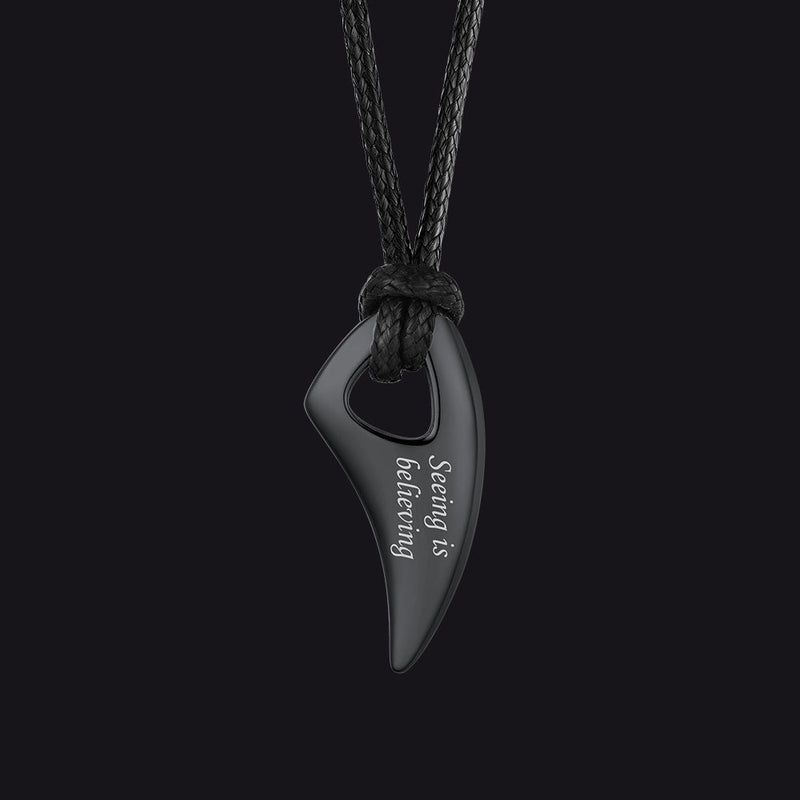 Norse Viking Wolf Tooth Spear Wax Leather Necklace for , Size 20