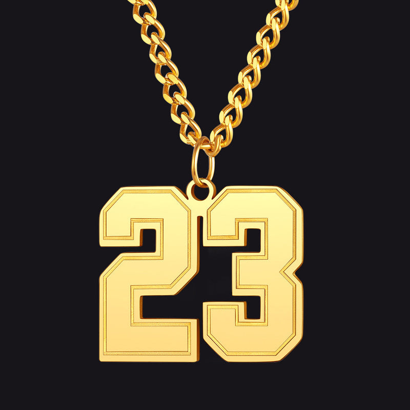 Personalized Sports Jersey Number Chain Necklace for Sport Fans