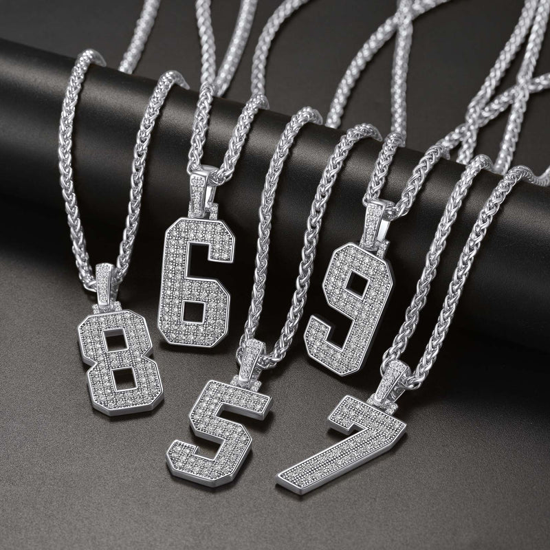 Baseball Diamond Jersey Number Chain Necklace for