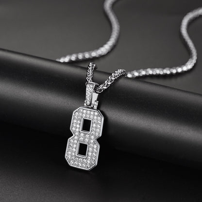 Baseball Diamond Jersey Number Chain Necklace for