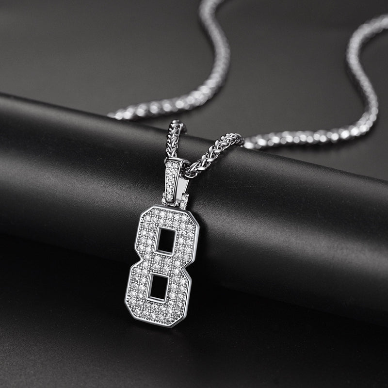 Baseball Diamond Jersey Number Chain Necklace for