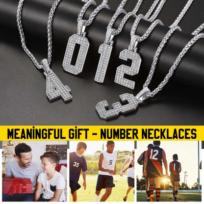 Baseball Diamond Jersey Number Chain Necklace for