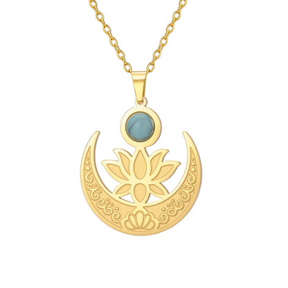 Enchanted Moon Lotus Blossom Necklace