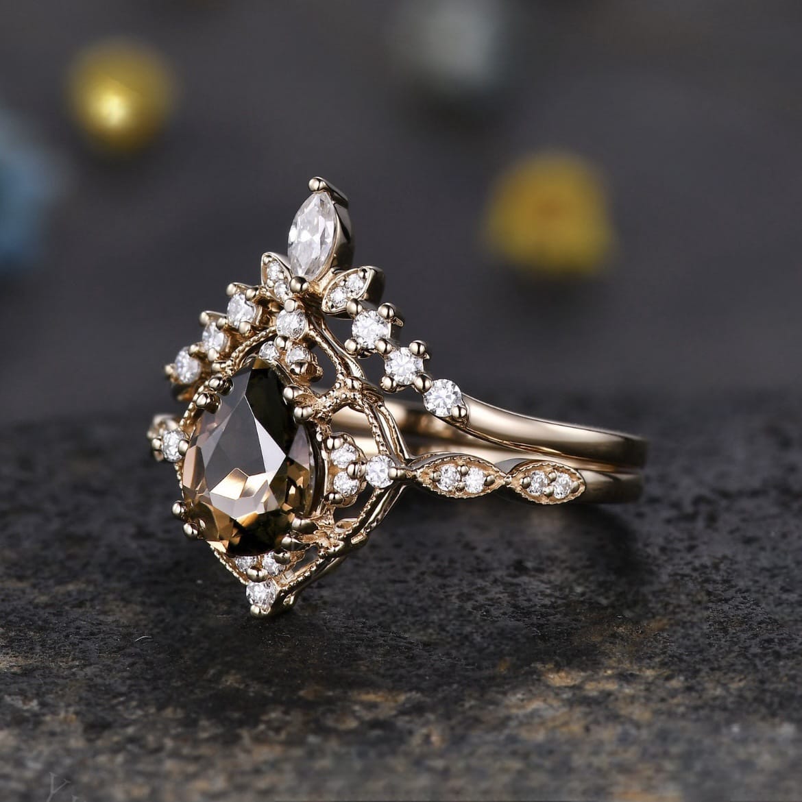 Celestial Vow Zircon Ring Set