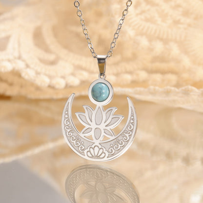 Enchanted Moon Lotus Blossom Necklace