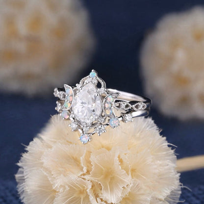 Artemis Goddess of Light Crystal Ring Set