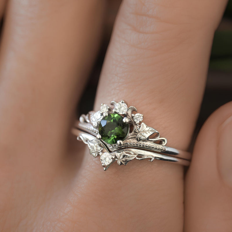 Emerald Goddess Moon Ring