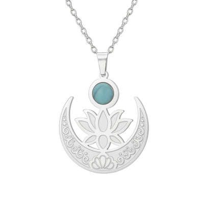 Enchanted Moon Lotus Blossom Necklace