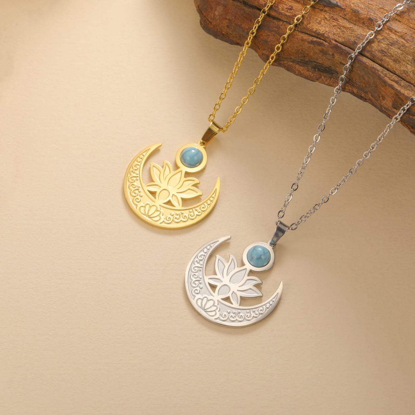 Enchanted Moon Lotus Blossom Necklace