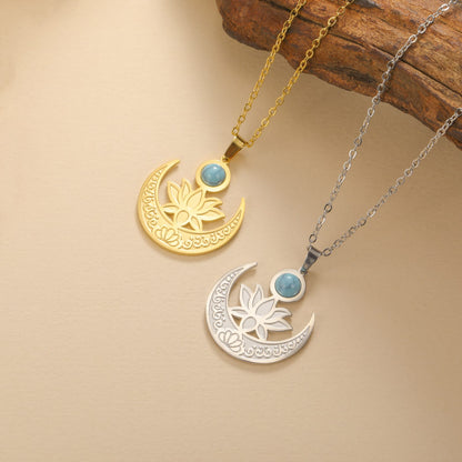 Enchanted Moon Lotus Blossom Necklace