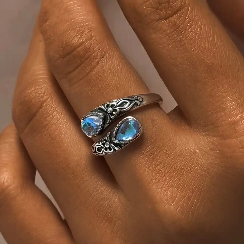 Moonlit Dual Blossom Spirit Ring