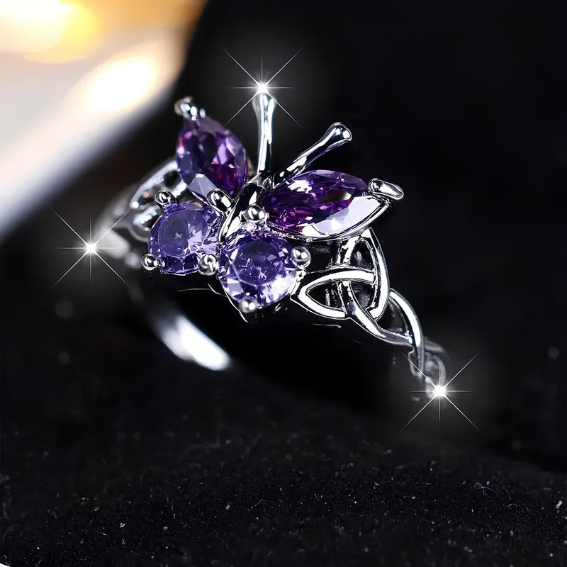 Divine Guidance Trinity Knot Amethyst Ring