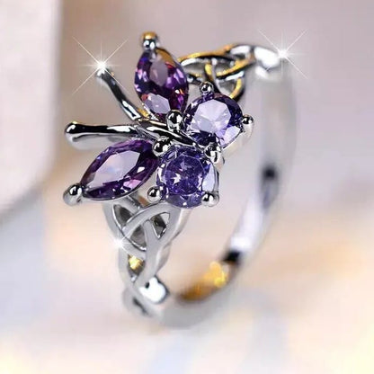 Divine Guidance Trinity Knot Amethyst Ring
