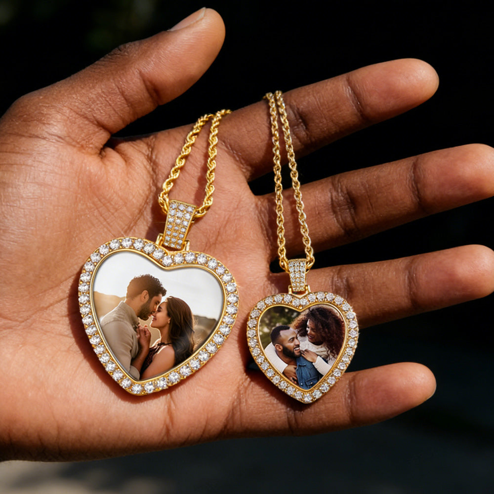 Customized Heart Picture Photo Necklace Memorial Gift for