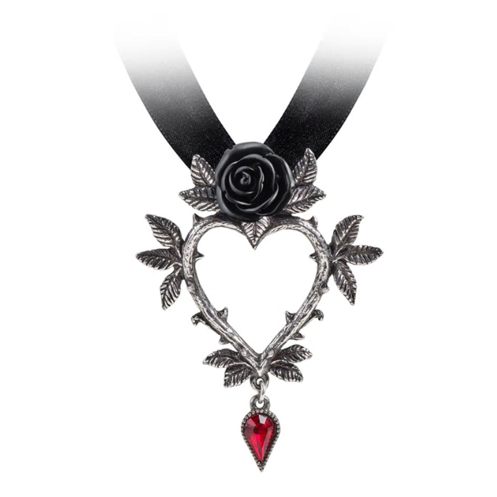 Guirlande D'amour Black Rose Heart Alchemy Gothic Necklace