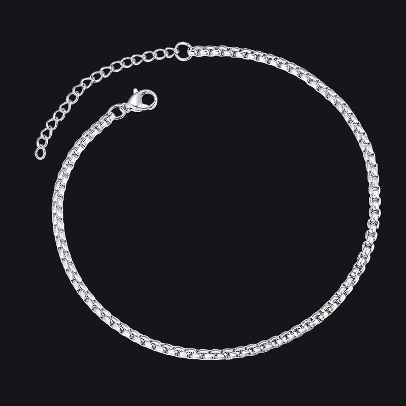 3mm Stainless Steel Box Chain Anklet for