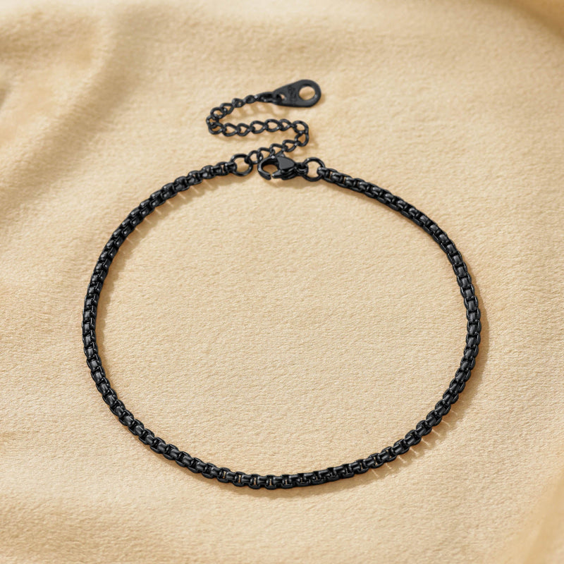 3mm Stainless Steel Box Chain Anklet for