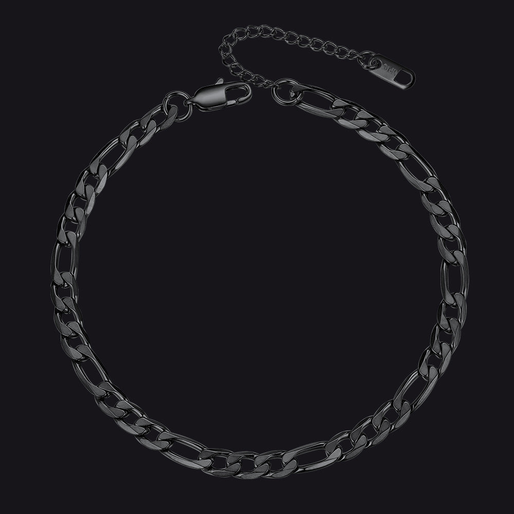 6mm Figaro Chain Anklet Bracelet for