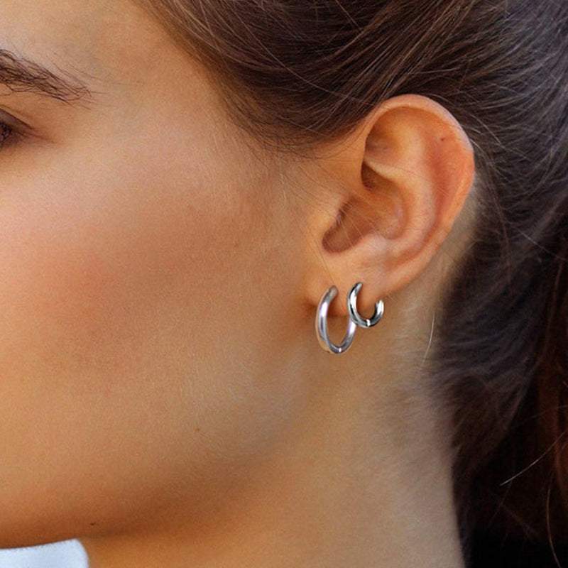 Simple 10mm Hoop Earrings for