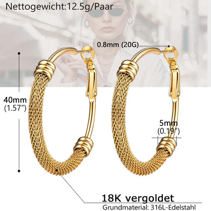 Minimalist Chunky Hoop Earrings for With Lobster Clasp