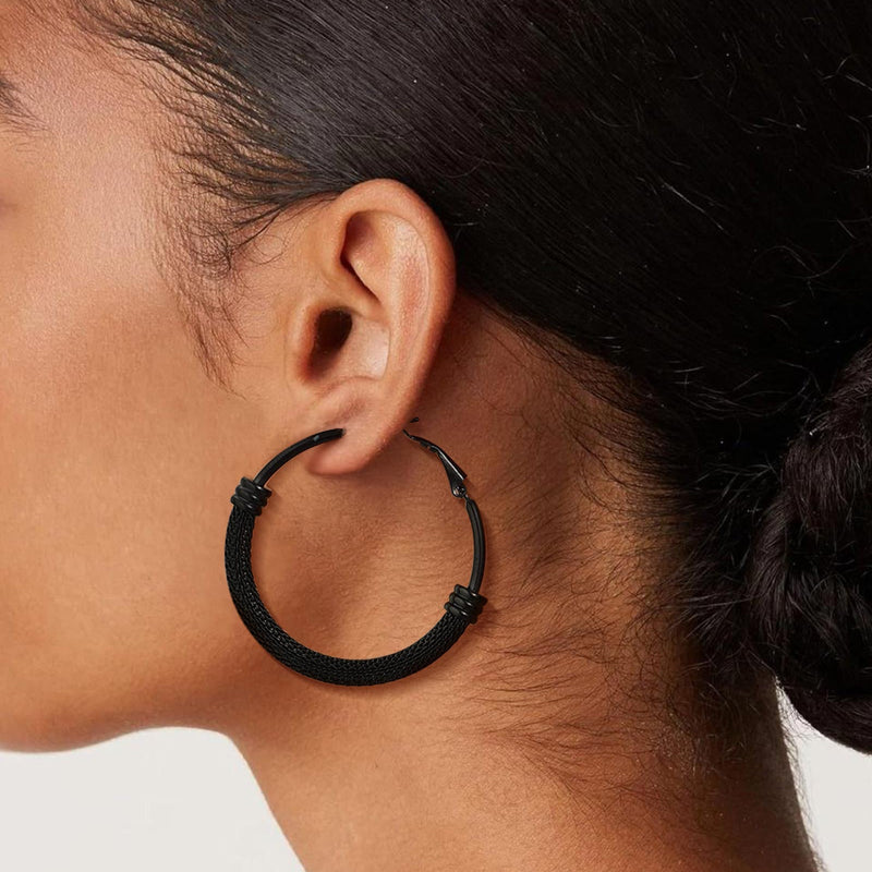 Minimalist Chunky Hoop Earrings for With Lobster Clasp