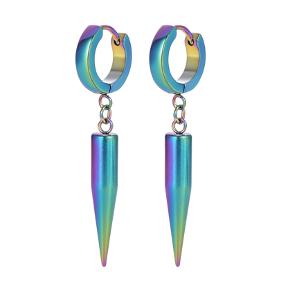 Punk Long Spike Dangle Hoop Earrings for