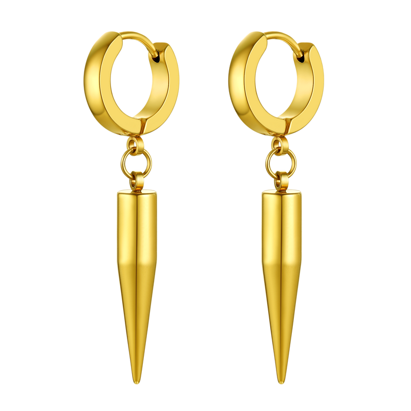 Punk Long Spike Dangle Hoop Earrings for