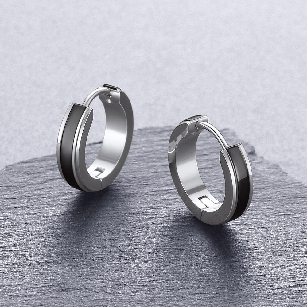 Stainless Steel Small Chunky Hoop Earrings for