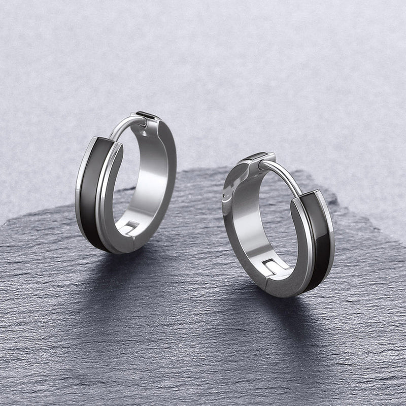 Stainless Steel Small Chunky Hoop Earrings for