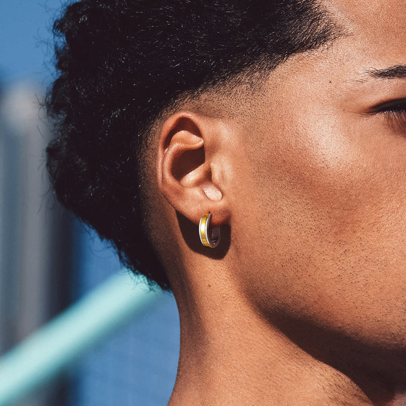 Stainless Steel Small Chunky Hoop Earrings for