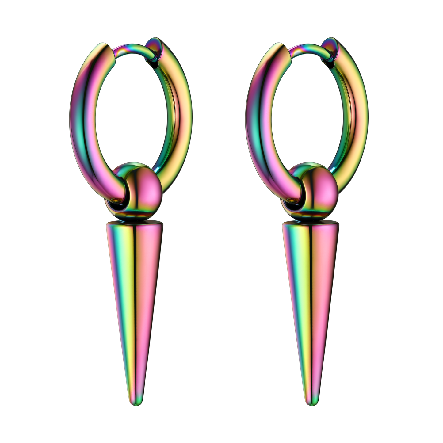 Long Spike Dangle Hoop Earrings for