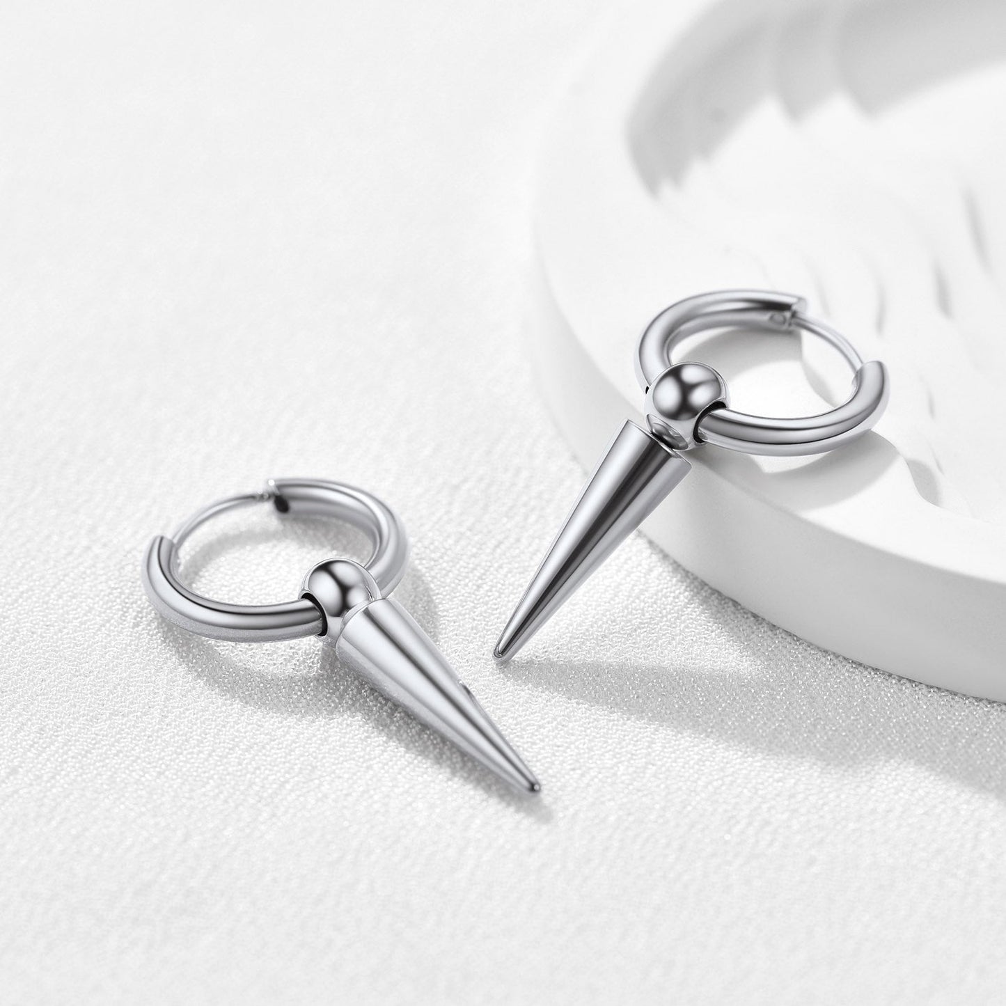 Long Spike Dangle Hoop Earrings for