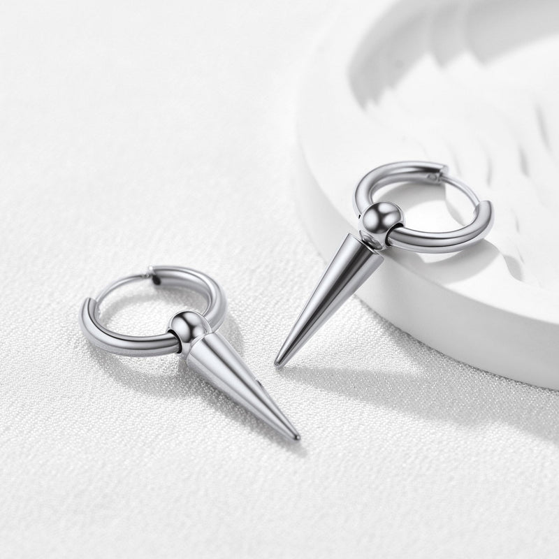 Long Spike Dangle Hoop Earrings for