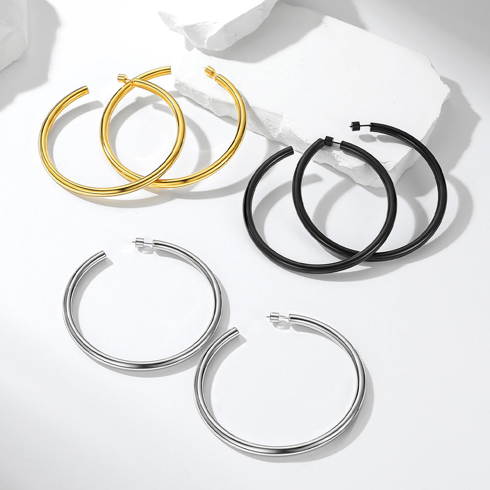 20/30/40/60/80mm Large Thin Hoop Earrings for