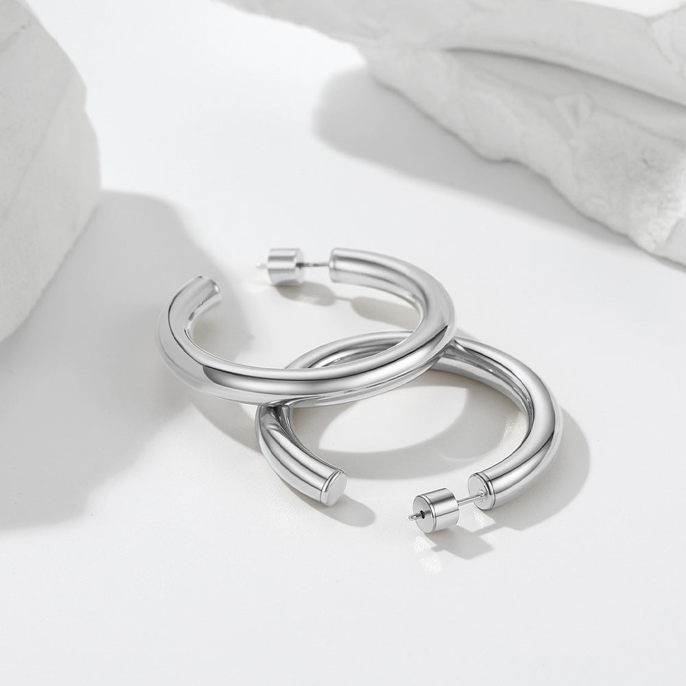 20/30/40/60/80mm Large Thin Hoop Earrings for