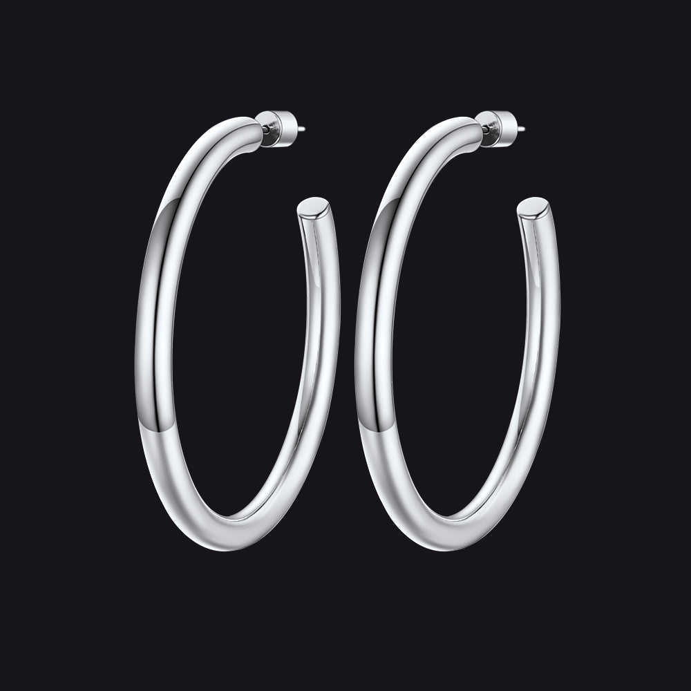 20/30/40/60/80mm Large Thin Hoop Earrings for